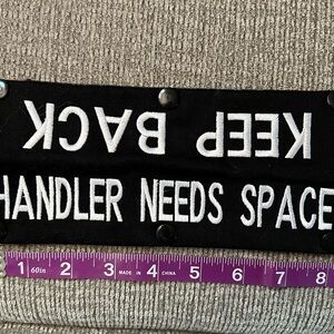 Black 'Keep Back' Dog Leash Wrap